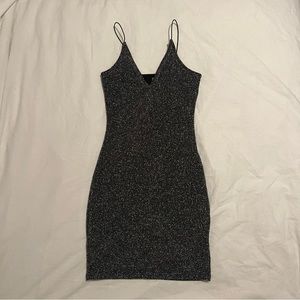 H&M glittery black mini bodycon dress
